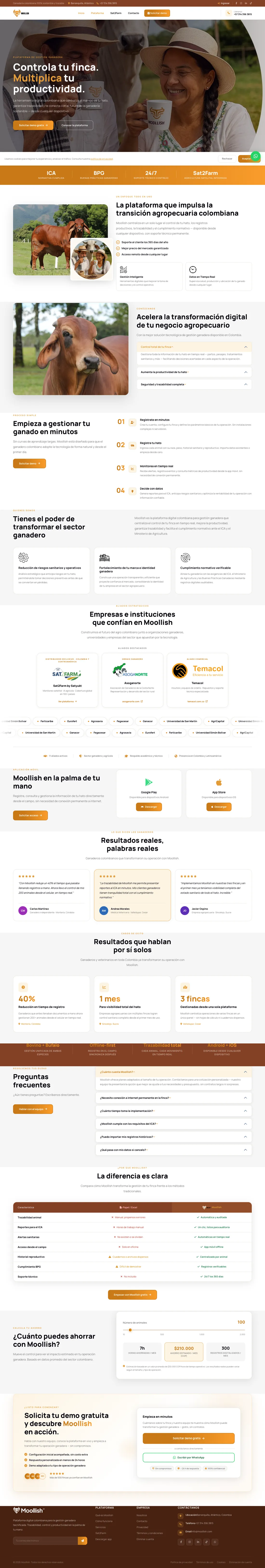 Plataforma de gestión ganadera Moollish