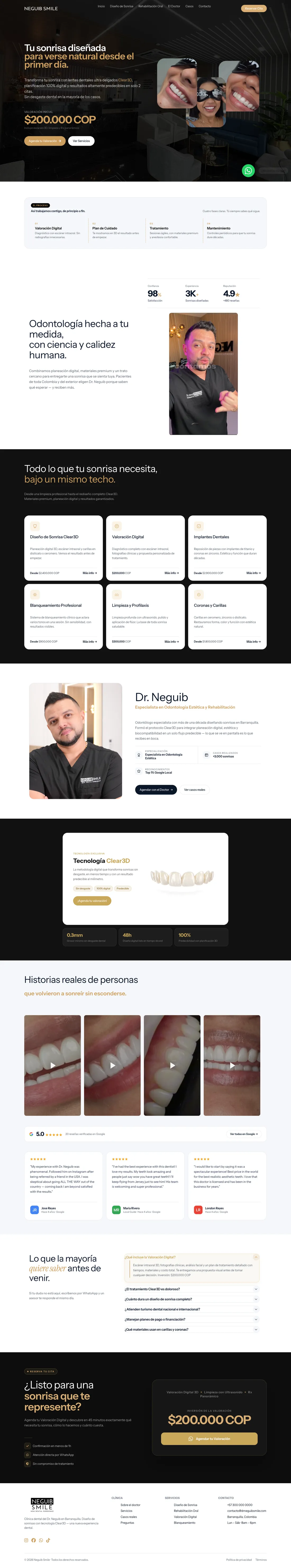 Web para la clínica dental Neguib Smile